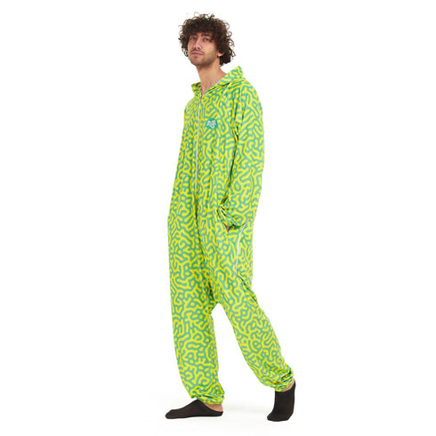 Snuggs Blanket Onesie Green Doodles
